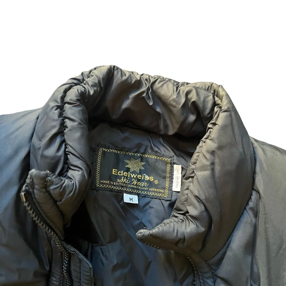 Edelweiss Black Puffer Vest Medium Unisex